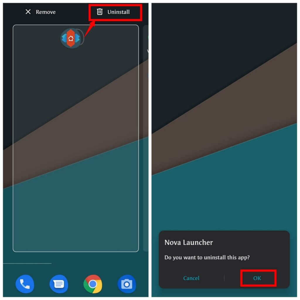 uninstall nova launcher bonus tip